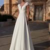 Boho Vintage A-Linie Brautkleid mit Chiffonrock und Spitze, ideal für standesamtliche oder freie Trauungen