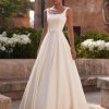 Standesamt Brautkleid in A-Linie aus Satin mit cleanem Look und breiten Trägern