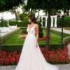 Prinzessin Brautkleid in Apricot mit Spitzenkorsage, Tüllrock und Schleppe – Vorderansicht